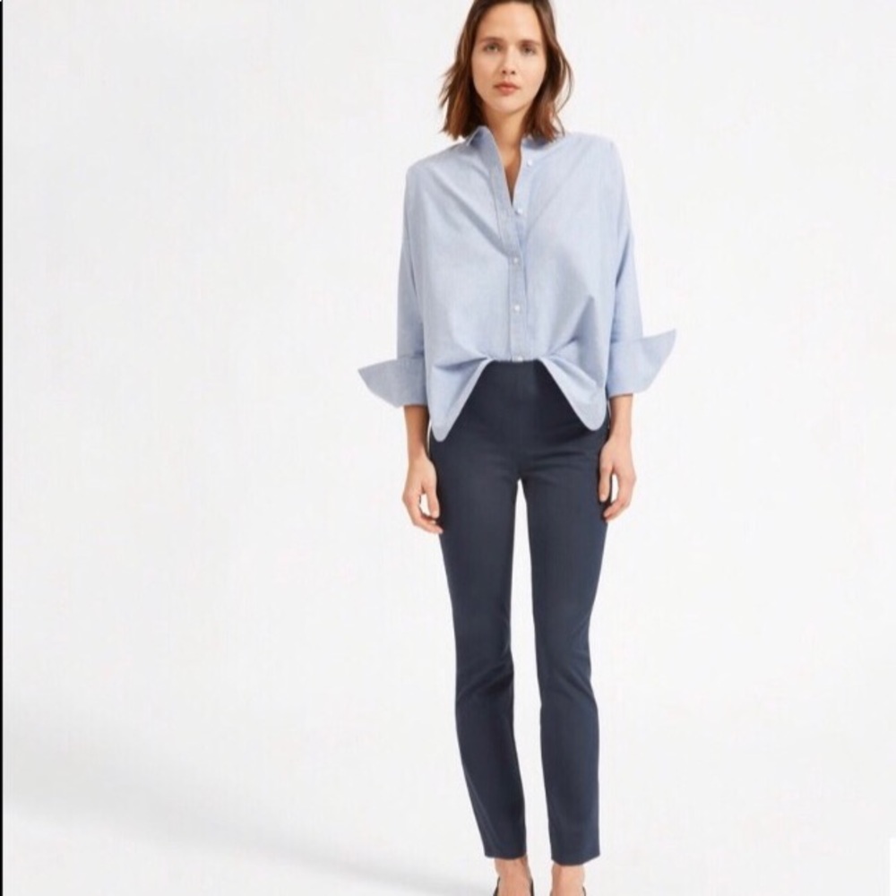 Everlane The Work Pant Side Zipper Blue Sz 0
